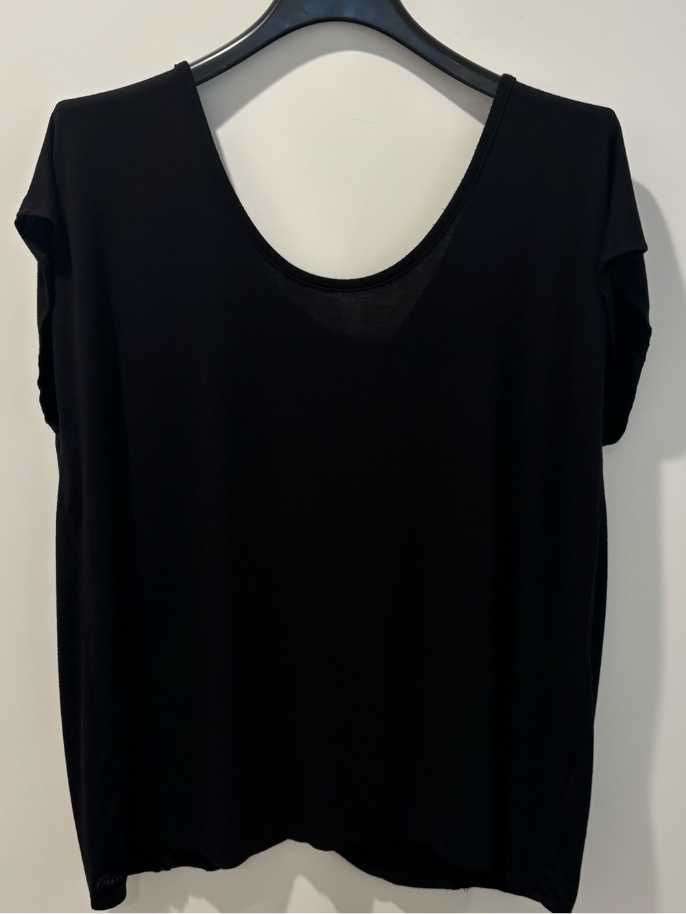 Kavu Black Cross Back Draped Short Sleeve Tee